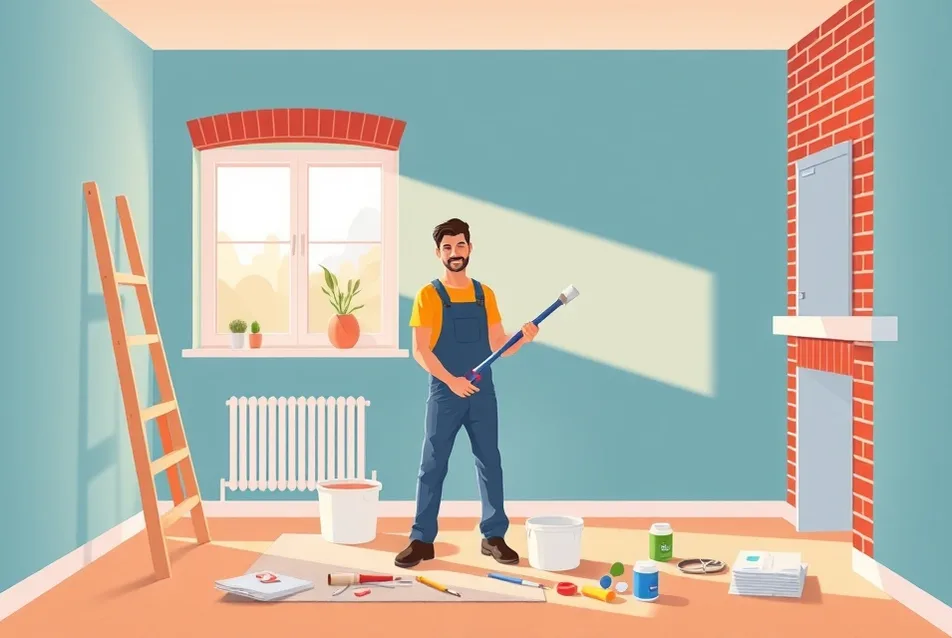 Intérieur rénové après travaux de peinture à Buxerolles