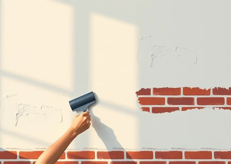 Application d'un enduit décoratif à la lisseuse sur un mur